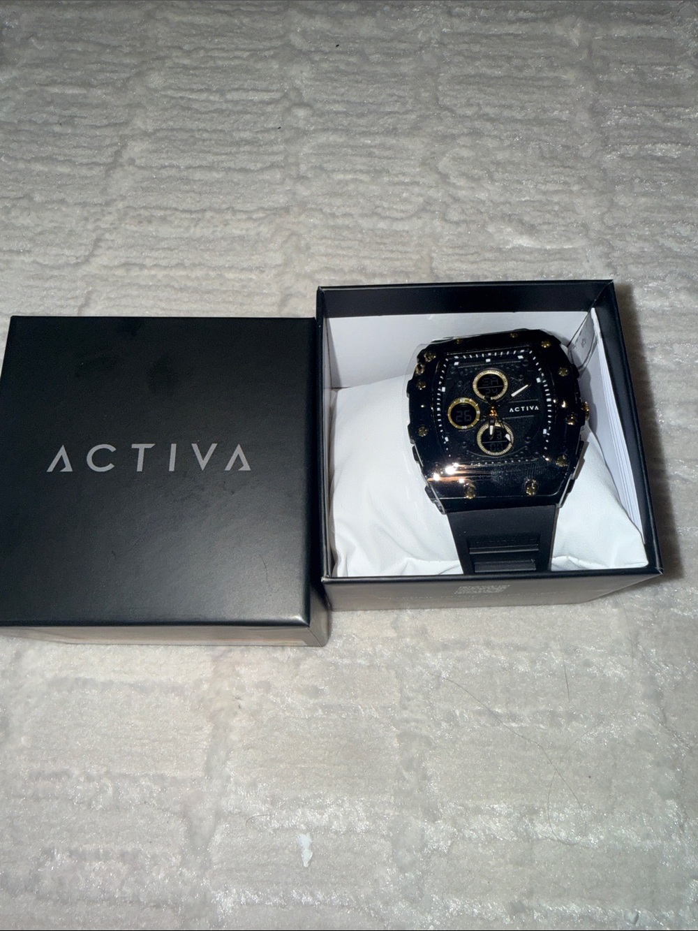 Ativa Black and Gold Men's Watch with Multifunction Dial